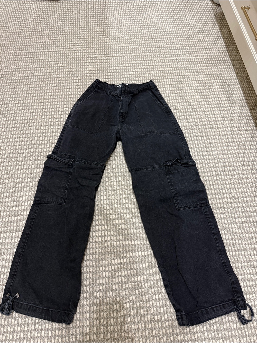 Zara Black Drawstring Casual Pants